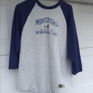 Montreal Expos distressed baseball shirt Size XL